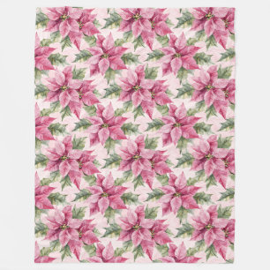 Cobertor De Velo Chic Pink Poinsettia Flowers Natal