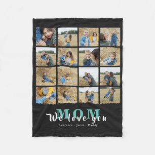 Cobertor De Velo Chic Te Amo Mãe Dia de as mães 16 Foto Colagem