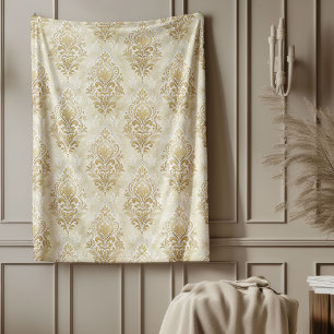 Cobertor De Velo Chic Vintage Inspirou Ivory Damask Soft Watercolor