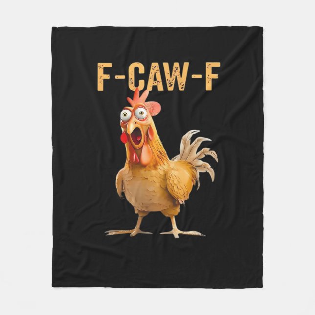 Cobertor De Velo Chicken F-Caw-F Funny Trendy (Frente)