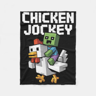 Cobertor De Velo Chicken Jockey Pixel Funny