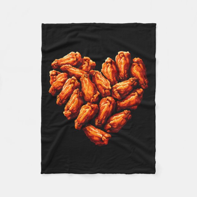 Cobertor De Velo Chicken Wings Are My Valentine Heart Funny Valenti (Frente)