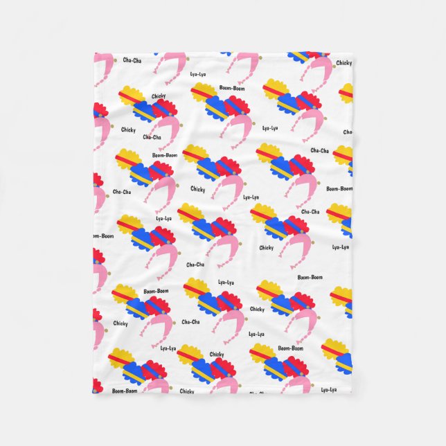 Cobertor De Velo Chicky, Cha-Cha, Boom, Lya-Lya (Frente)