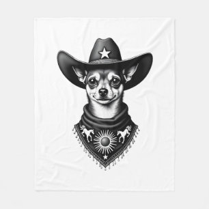 Cobertor De Velo Chihuahua Antigo Estilo de Gravura Cowboy Ocidenta