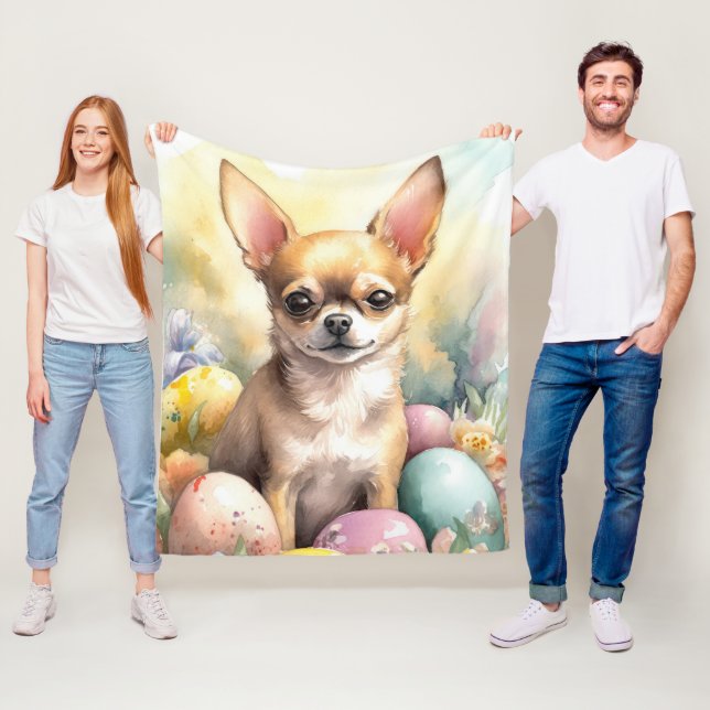 Cobertor De Velo Chihuahua com Ovos da Páscoa Feriado  (In Situ)