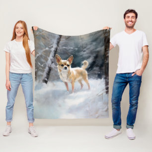 Cobertor De Velo Chihuahua deixa nevar o Natal