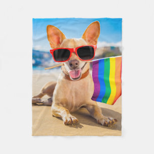 Cobertor De Velo Chihuahua Dog na praia