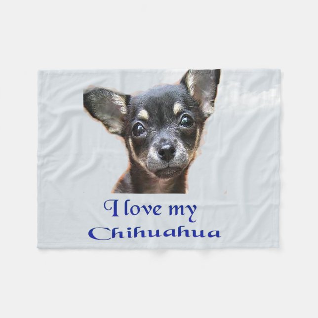 Cobertor De Velo Chihuahua Fleece Blanket (Frente (Horizontal))