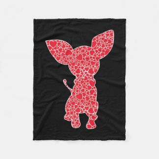 Cobertor De Velo Chihuahua Hearts Dog Puppy Lover
