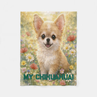 Cobertor De Velo Chihuahua Puppy Customizable Blanket