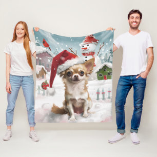 Cobertor De Velo Chihuahua Terra de Encantamento de Natal