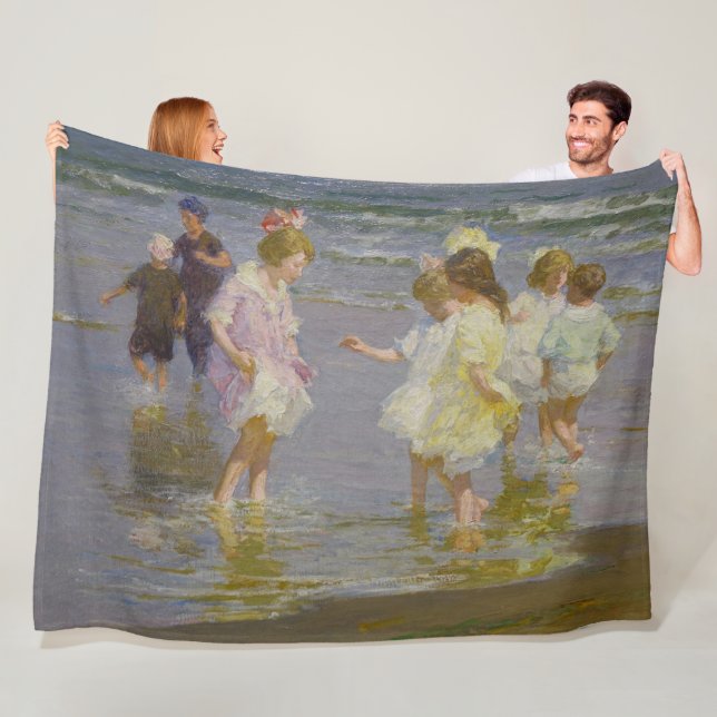 Cobertor De Velo Children Wading on the Beach (por E.H. Potthast) (In Situ)