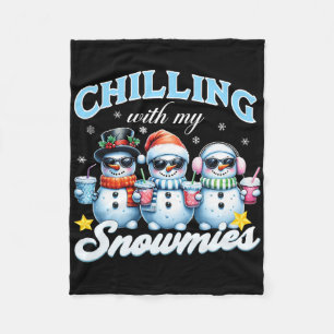 Cobertor De Velo Chillin Com Minhas Neves Engraçado Snowman Natal K