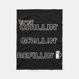 Cobertor De Velo Chillin Grillin Refillin Crazy Funny Beer Churrasc