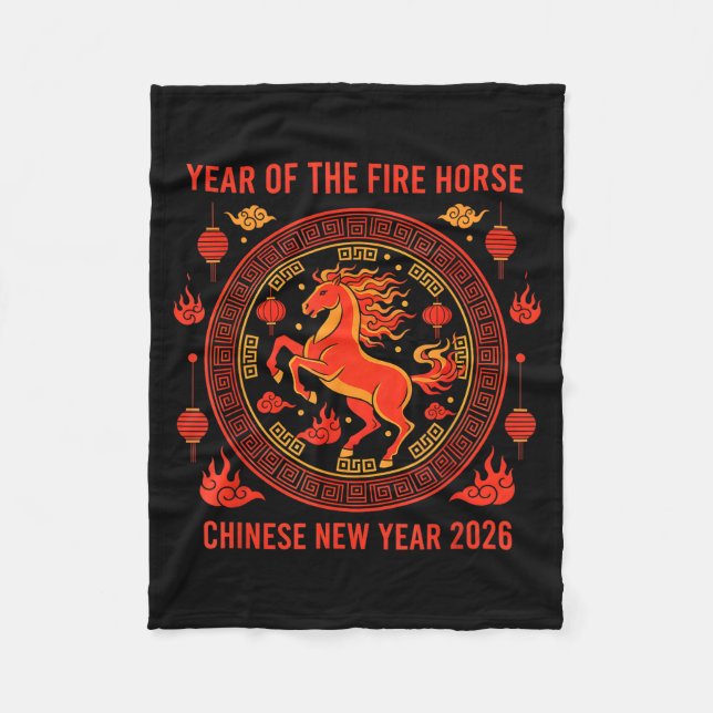Cobertor De Velo Chinese New Year 2026 Year Of The Fire Horse  (Frente)