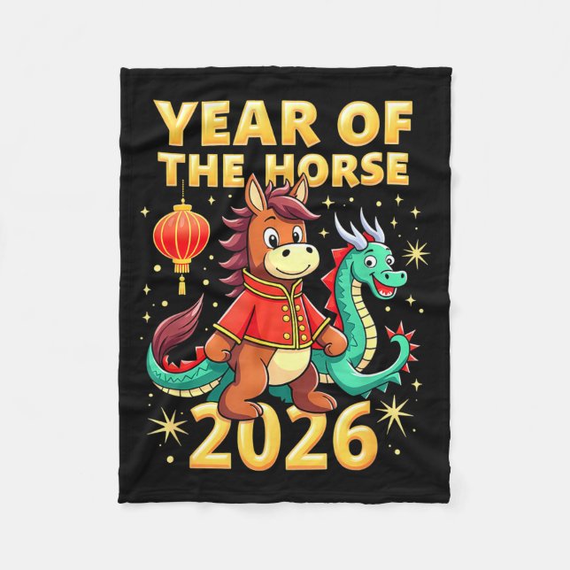 Cobertor De Velo Chinese New Year 2026 Year Of The Horse  (Frente)
