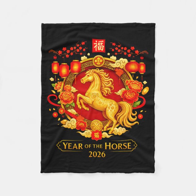 Cobertor De Velo Chinese New Year 2026 Year Of The Horse  (Frente)