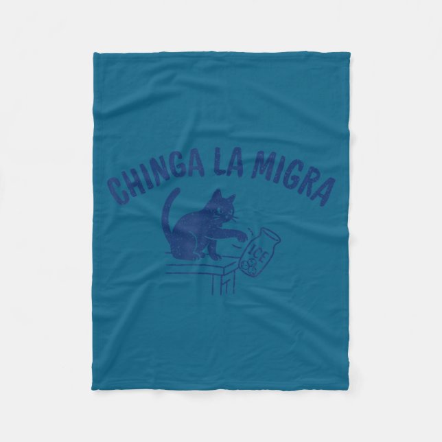 Cobertor De Velo Chinga la migra abolir gelo conscientização sobre  (Frente)