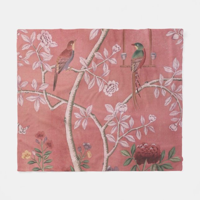 Cobertor De Velo Chinoiserie Rosa (Frente (Horizontal))