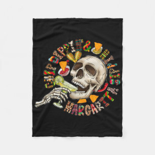 Cobertor De Velo Chip Dippin Margarita Sippin Shirt Engraçado Skull