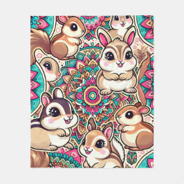 Cobertor De Velo "Chipmunks & Cottontails"