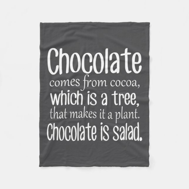 Cobertor De Velo Chocolate Is Salad Funny Diet Quote  (Frente)