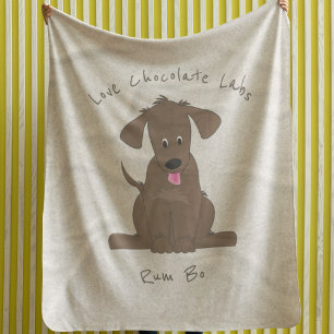 Cobertor De Velo Chocolate Lab Love ・ Personalizado