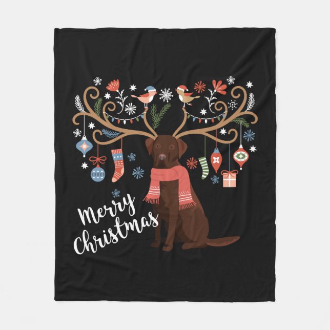 Cobertor De Velo Chocolate Labrador Cão de Retriever (Frente)