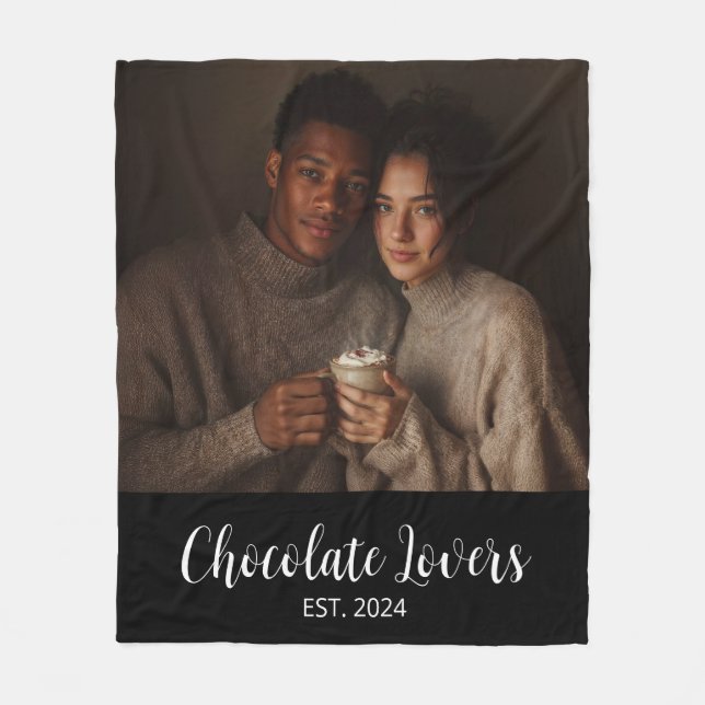 Cobertor De Velo Chocolate Lovers Couple Established Photo Gift (Frente)