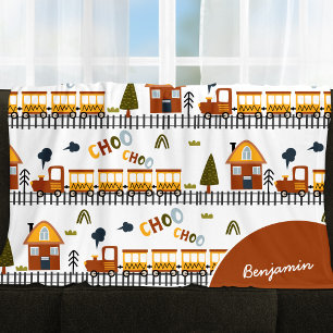 Cobertor De Velo Choo Choo Train Patterno Nome Criança Pequena