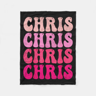 Cobertor De Velo Chris Groovy Primeiro Nome D Eu Amo Chris Camiseta