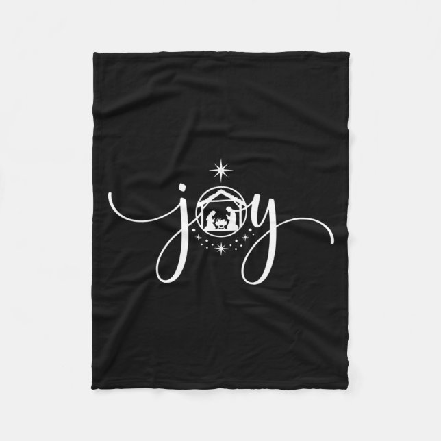 Cobertor De Velo Christian Joy Nativity Christmas - joy' With Baby  (Frente)