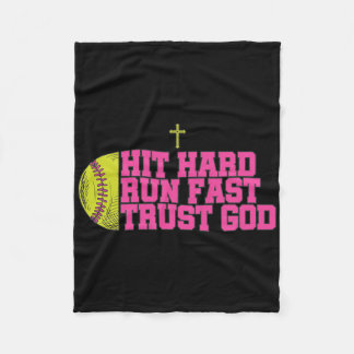 Cobertor De Velo Christian Softll, Hit Hard Run Fast Trust God, Sof