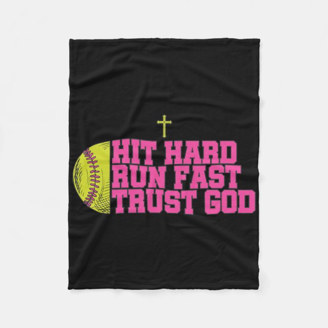 Cobertor De Velo Christian Softll, Hit Hard Run Fast Trust God, Sof (Frente)