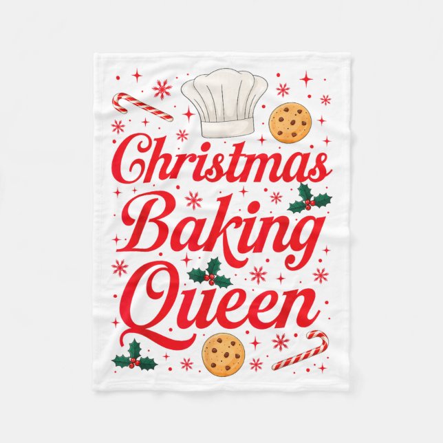 Cobertor De Velo Christmas Baking Queen Funny Xmas Cookie Lover Wom (Frente)