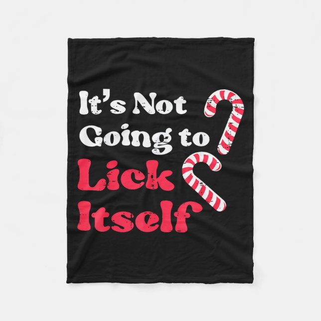 Cobertor De Velo Christmas Candy Cane Not Going Lick Itself Funny X (Frente)