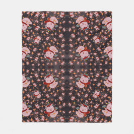 Cobertor De Velo Christmas Cat With Santa Hat