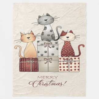 Cobertor De Velo Christmas Cats