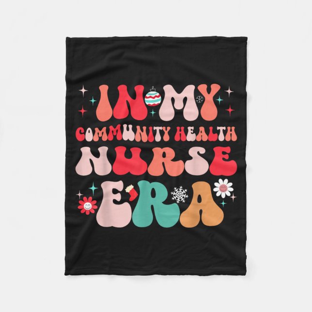 Cobertor De Velo Christmas Community Health Nurse Present For Funny (Frente)