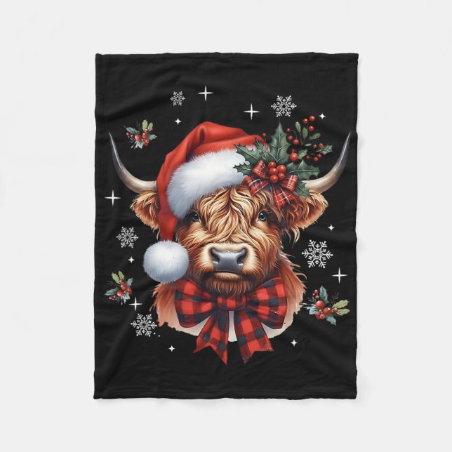 Cobertor De Velo Christmas Coquette Cow Cute Moo Cow Xmas Holiday  (Frente)