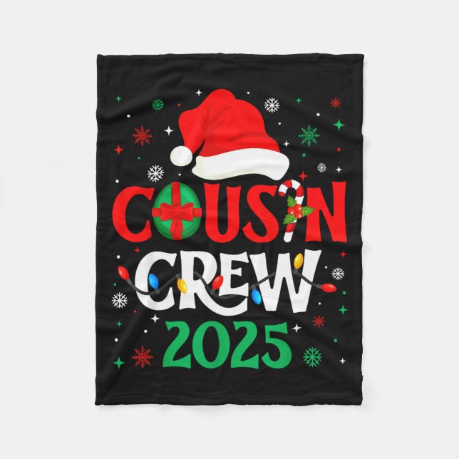 Cobertor De Velo Christmas Cousin Crew 2025 Xmas Funny Matching Fam (Frente)