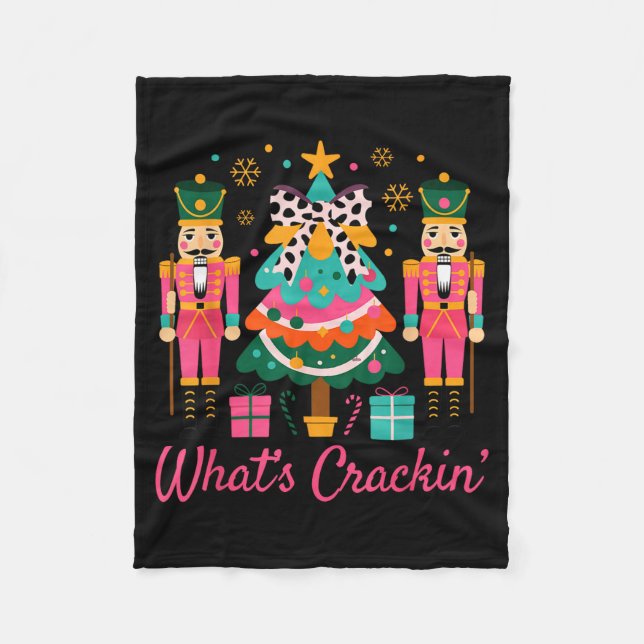 Cobertor De Velo Christmas Crushing It Nutcracker - Funny Retro Ugl (Frente)
