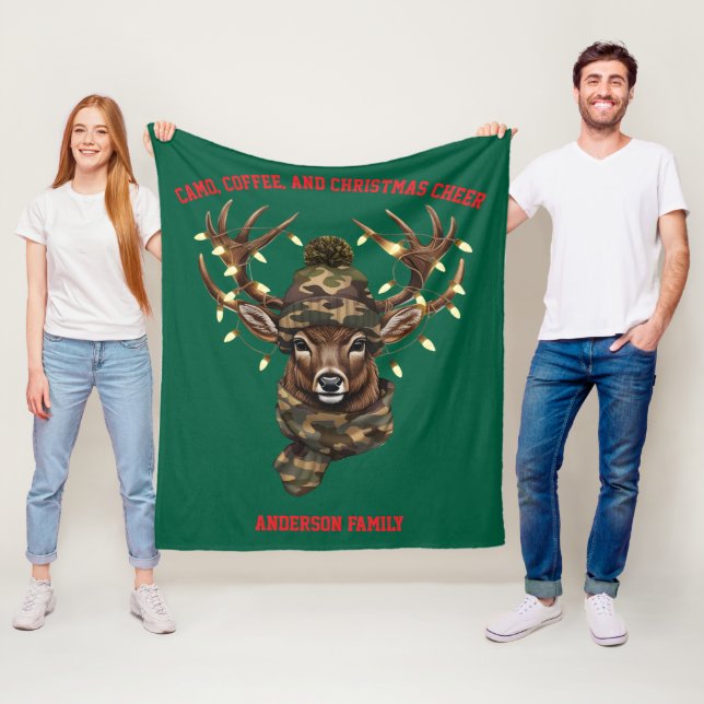 Cobertor De Velo Christmas deer Fleece Blanket (In Situ)