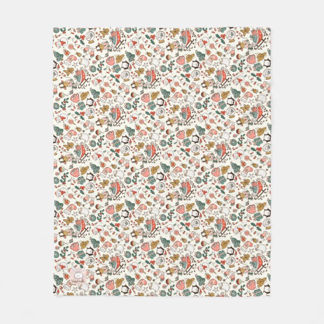 Cobertor De Velo Christmas Ditsy Doodles  (Frente)