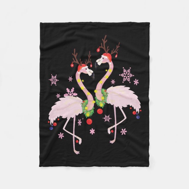 Cobertor De Velo Christmas Flamingo (Frente)