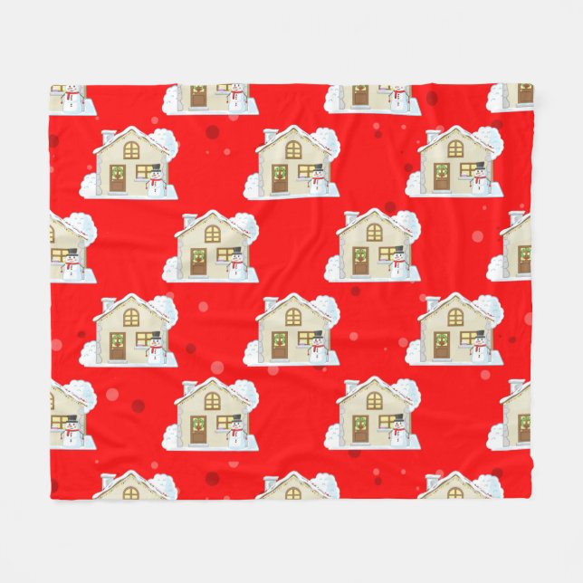 Cobertor De Velo Christmas House Pattern  (Frente (Horizontal))