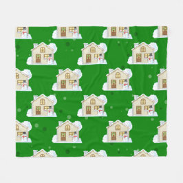 Cobertor De Velo Christmas House Pattern