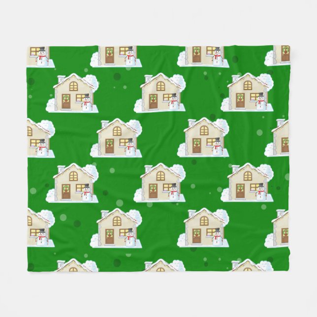 Cobertor De Velo Christmas House Pattern  (Frente (Horizontal))