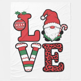 Cobertor De Velo Christmas Love Gnome Holiday Festive Design