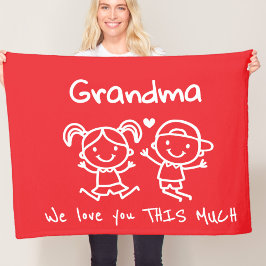 Cobertor De Velo Christmas Love You Grandma Fun Graphic Gift